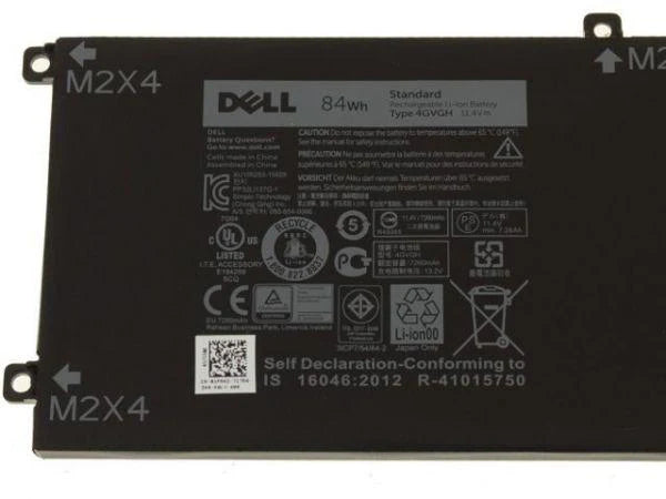 Dell Genuine Original 4GVGH 84Wh 11.4V 6-Cell Laptop Battery for XPS 15 9550 &amp; Precision 5510