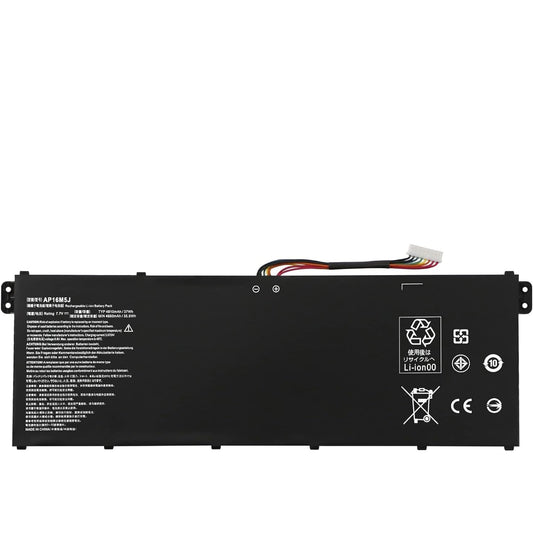 Acer AP16M5J replacement laptop battery 7.7V 37Wh showing original specification label