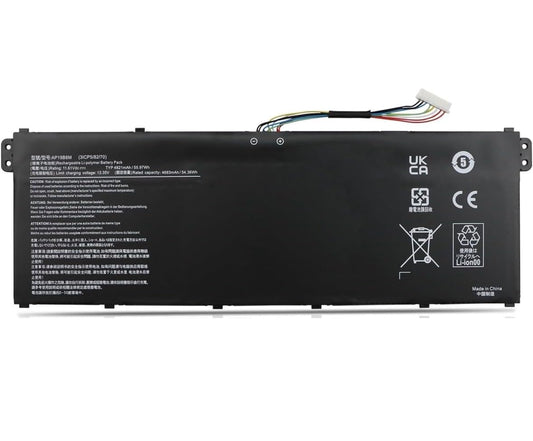 Acer AP19B8M replacement laptop battery 11.61V 55.97Wh with original specifications labeling
