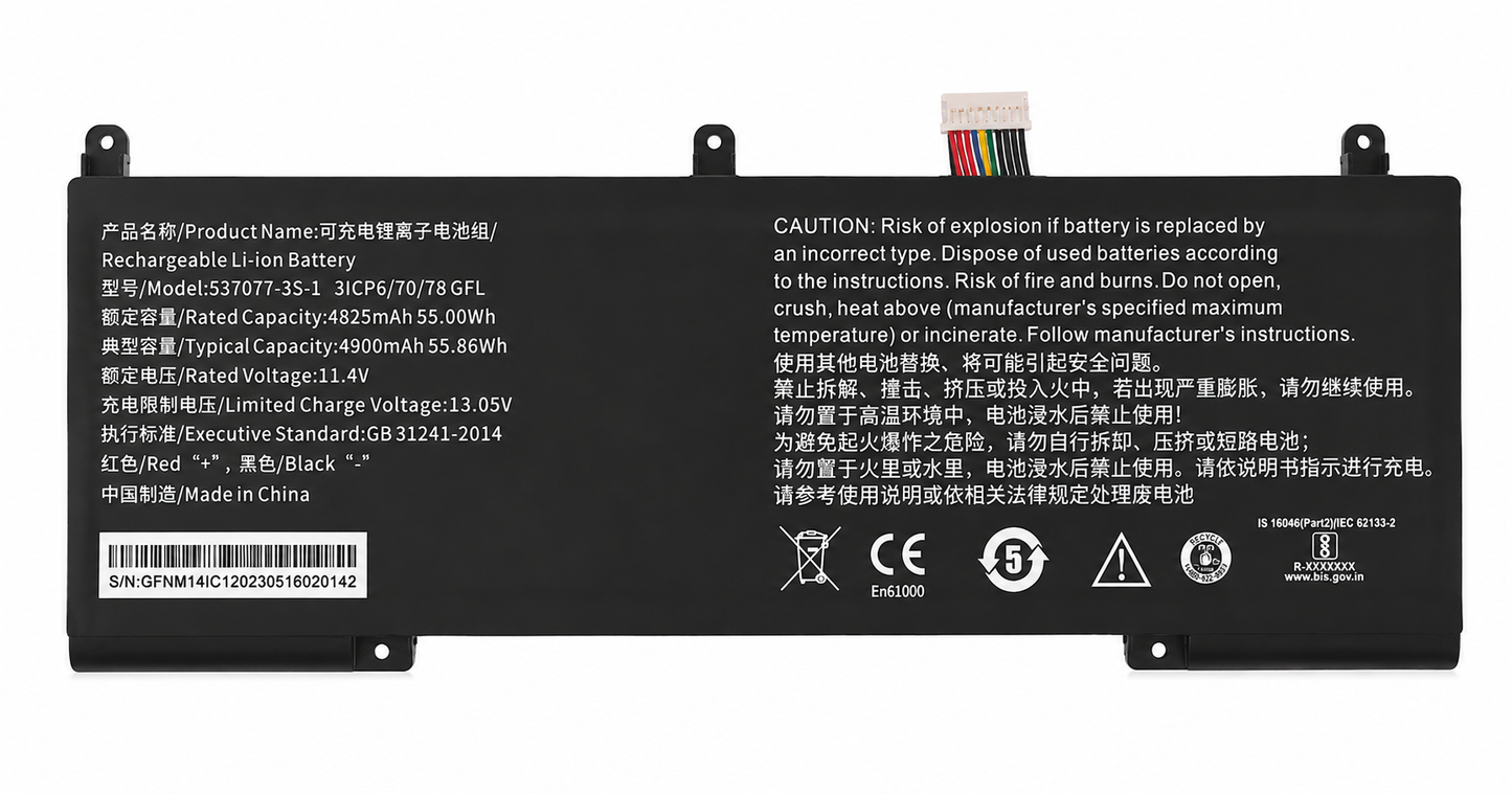 537077-3S Compatible Replacement Laptop Battery for Infinix INBook X1 Slim, INBook X1 and Avita Liber NS14A1