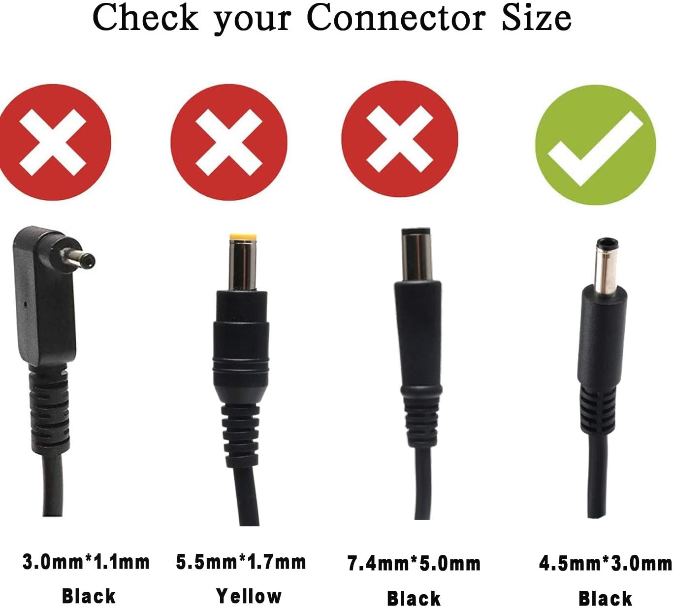 Compatiable 65W 19.5v 4.5mm Pin for Dell Laptop AC Adapter-Black (Part Code MGJN9)