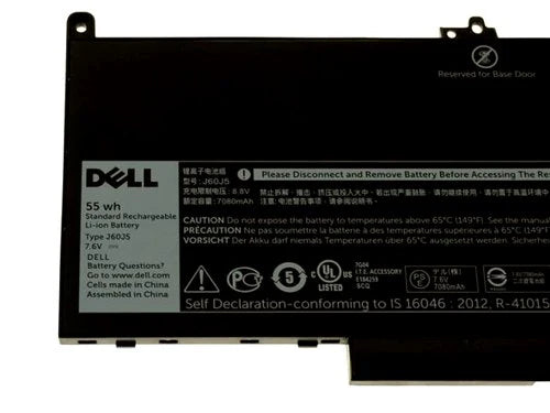 Dell Genuine Original J60J5 7.6V 55Wh 4-Cell Laptop Battery for Latitude E7270 &amp; Latitude E7470