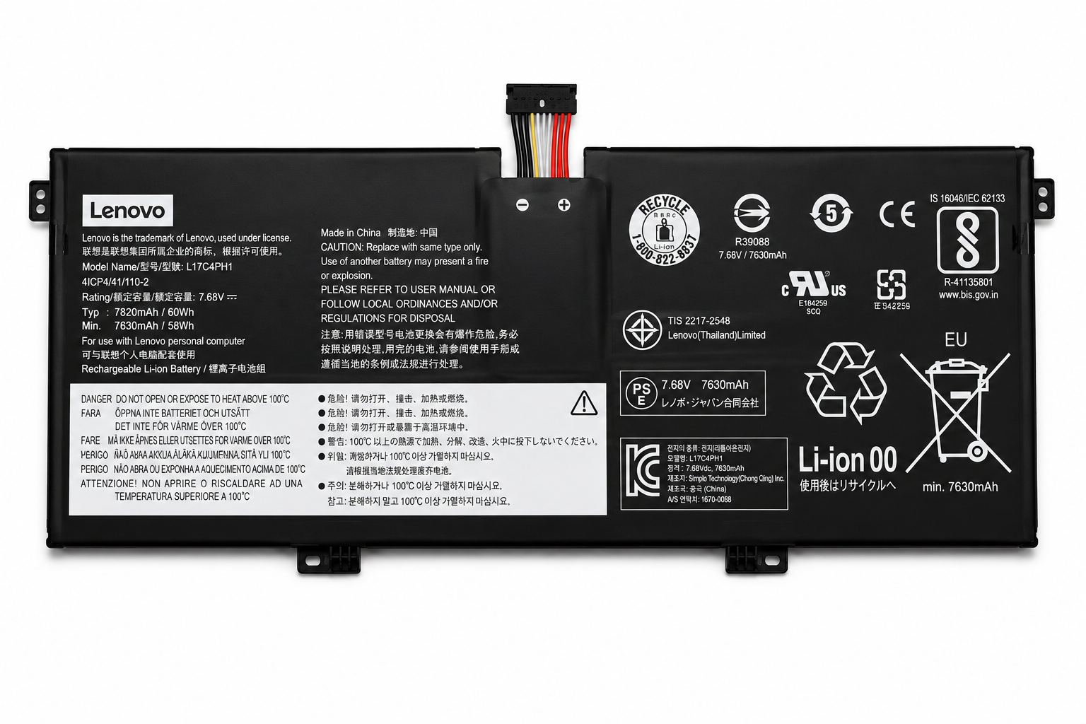 L17C4PH1 Compatible Replacement Laptop Battery for Lenovo Yoga C930-13IKB 81C4003VGE 81EQ000HGE
