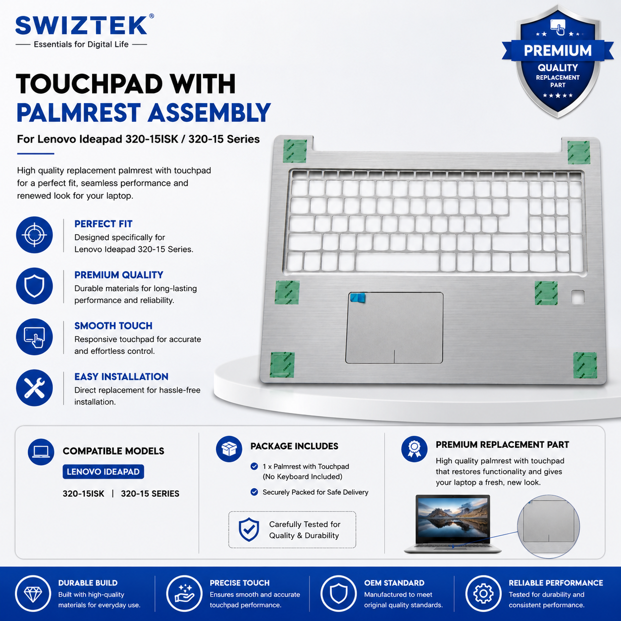 Lenovo IdeaPad 320-15ISK 320-15 Series Palmrest with Touchpad