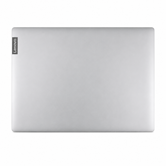 Lenovo IdeaPad S145-15, V15, and L340-15 laptop replacement kit showing gray LCD top back cover shell, black inner front display bezel, and left and right metal hinges.