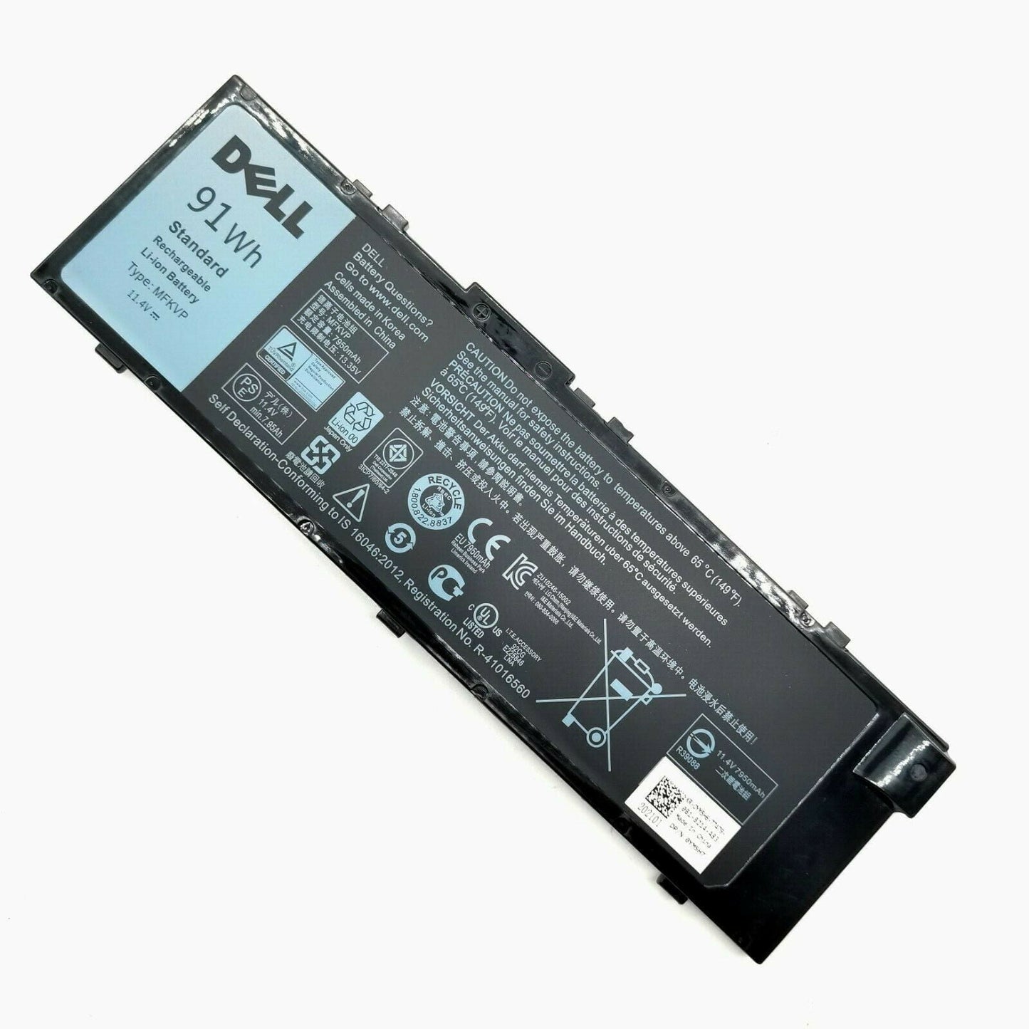 Dell Genuine Original MFKVP 91Wh 4-Cell Laptop Battery for Precision 7510, 7520, 7710, 7720 Workstation Series